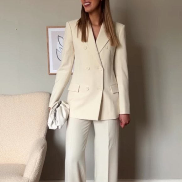 ZARA TAILORED DOUBLE BREASTED BLAZER - Picture 1 of 10